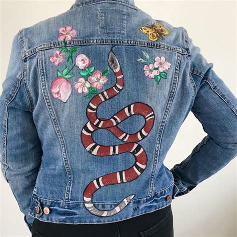 gucci hand-painted denim jeans